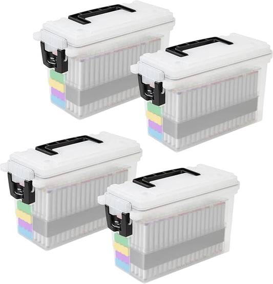 Sheffield 12758 4-Pack Ammo Storage Box, Mothers Day Gifts, .30 Cal Field Boxes, Mothers Day Gifts for Mom, Lockable Storage Box with Handle, Secures Hunting Gear, Supplies, and Bullets, Made in USA