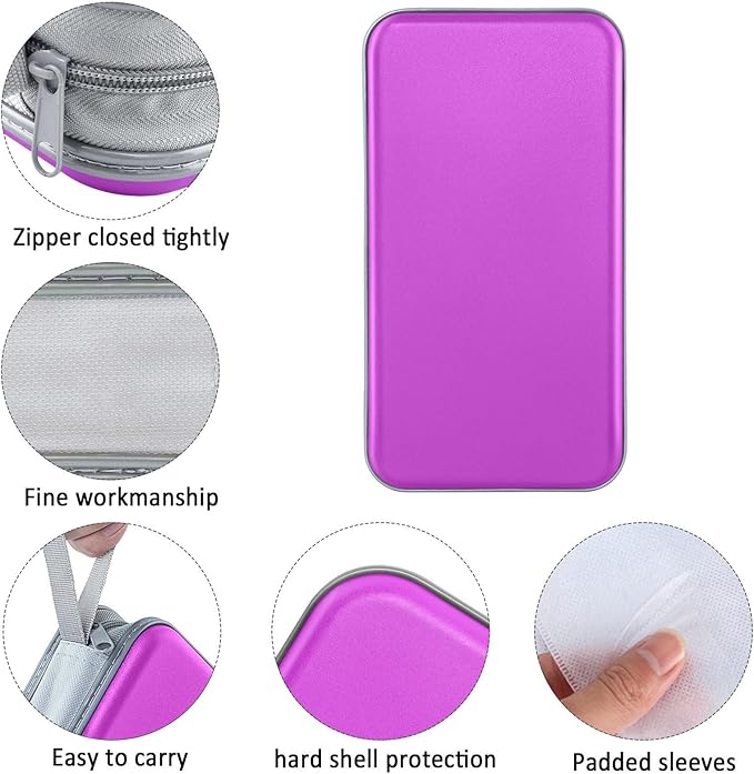 CD Case, Siveit DVD Case Holder 96 Capacity Hard Plastic CD DVD Disc Cases Storage Binder Wallet for Car Home Office Travel (Purple)