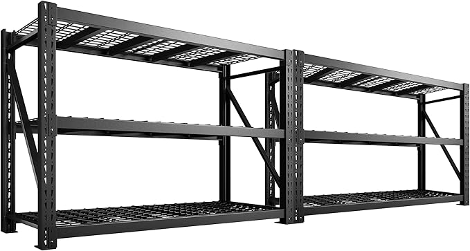 Bepatio 7050LBS Garage Shelving Heavy Duty,68''W Storage Shelves Metal Shelving Unit,3Tire Storage Rack Shelf.Adjustable Industrial Shelving for Warehouse Commercial,68''Wx23.7''Dx66''H, 2PCS