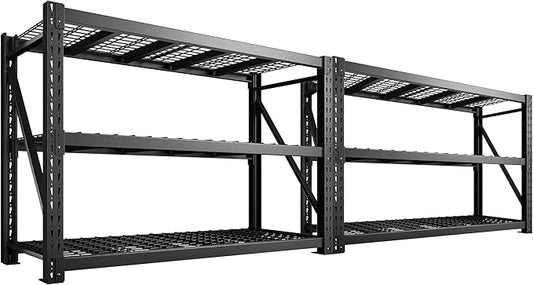 Bepatio 7050LBS Garage Shelving Heavy Duty,68''W Storage Shelves Metal Shelving Unit,3Tire Storage Rack Shelf.Adjustable Industrial Shelving for Warehouse Commercial,68''Wx23.7''Dx66''H, 2PCS