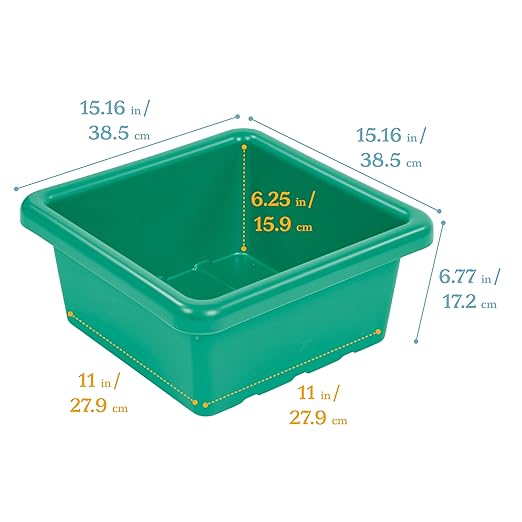 ECR4Kids Square Bin with Lid, Storage Containers, Powder Blue, 4-Pack