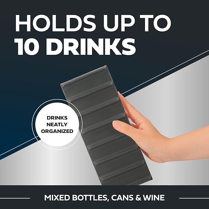 Cooks Innovations Drink Organizer for Fridge, Soda Can Refrigerator Organizers and Storage, Beer-Wine-Water Bottle Holder, Fridge Monkey - Durable Non-Slip&Roll - 2 Pack