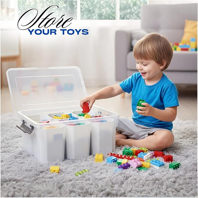 Trivon 17 QT Plastic Storage Bins Clear Storage Box with Lids Multipurpose Stackable Storage Containers for Organizing Tool, Craft, Crayon Clear Storage Bins with Lids