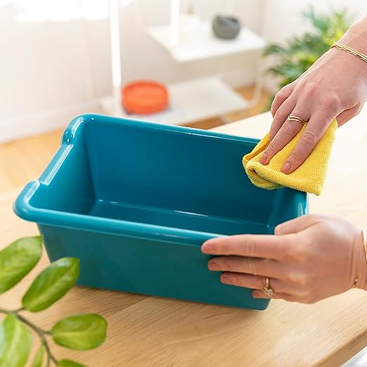 ECR4Kids Scoop Front Storage Bin, Multipurpose Organization, Turquoise, 5-Piece