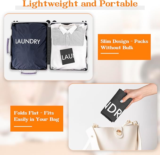 MissBoy 120L Heavy Duty Nylon Laundry Bag with Shoulder Handles, Tear-Resistant & Splash-Proof Dirty Clothes Storage Pouch for College Dorms, Laundromat & Beach Travel, Foldable & Washable