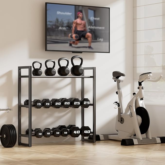 3 Tier Dumbbell Rack, Weight Rack for Home Gym
