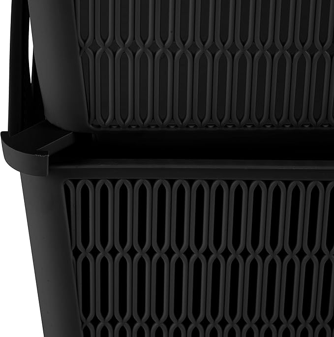 Simplify 2Pk Small Slide 2 Stack It Tote Basket | Storage & Organization | Open Bins with Stackable Capability | Bathroom | Crafts | Pantry | Playroom | Office | Black