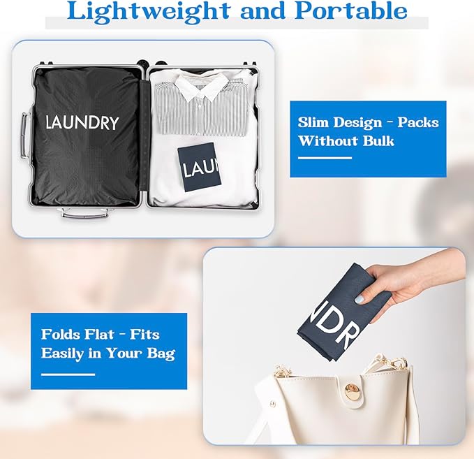 MissBoy 120L Heavy Duty Nylon Laundry Bag with Shoulder Handles, Tear-Resistant & Splash-Proof Dirty Clothes Storage Pouch for College Dorms, Laundromat & Beach Travel, Foldable & Washable