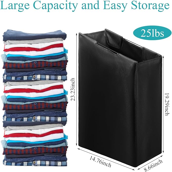 3 Pcs Black Hypotenuse Laundry Sorter Replacement Bags Hamper Cart Removable Replacement Bags Laundry Storage Organizer Bag Hamper Liner, No Hooks (14.76 x 8.66 x 23.23 Inch)