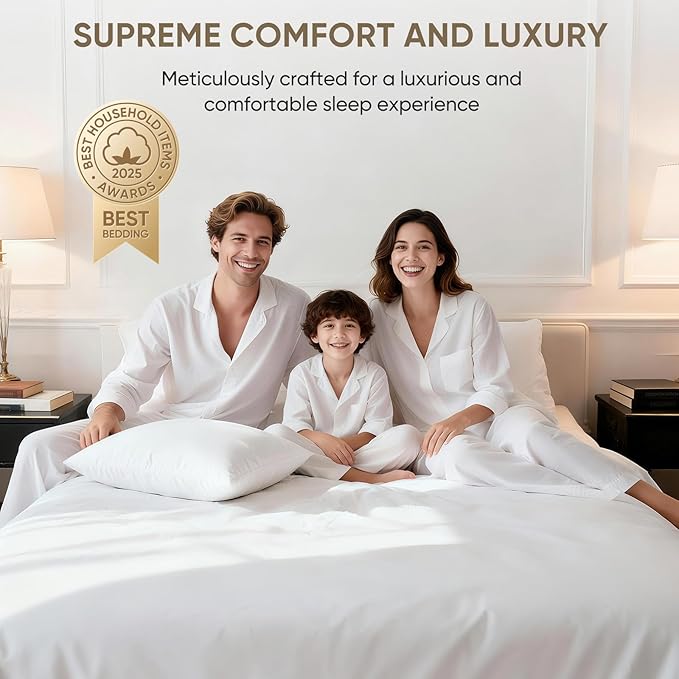 TWK 1200 Thread Count 100% Egyptian Cotton Sheets Bed Set,Thickness,Long-Lasting Durability,Resists Pilling,Deep Pocket Up to 18",with a Laundry Bag (White, Full)