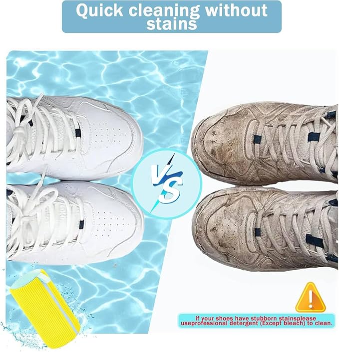 2 Pack Shoe Bag for Washing Machine, XXL 360° Protect Sneaker Laundry Bag for Shoes Reusable Durable Fibers Adjustable Washer Bag with Zipper for Tennis Gym Sneakers Shoe Dryer (Yellow)