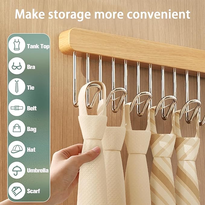 16.2 inch valet rods for closets, extendable and pull-out wardrobe pole for hanging clothes, wardrobe pole with metal hooks, closet valet rod slide out(Left hook)