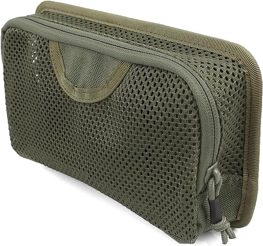 LIVANS Tactical Mesh Zipper Pouch, Modular Insert Panel Organizer EDC Utility Storage Pocket with Hook-N-Loop Fasteners for Backpack Bag Accessories