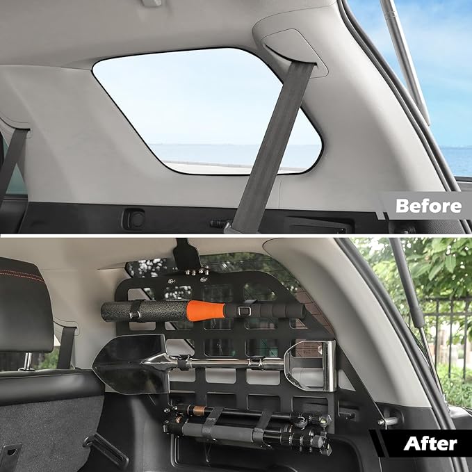 RT-TCZ for 4Runner Rear Window Molle Panel Kit, Trunk Modular Storage Panel System for Toyota 4Runner 2010-2023 Black Storage Accessories 2pcs
