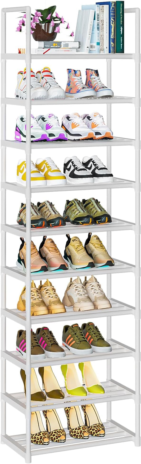 OYREL Shoe Rack Tall, Sturdy Metal Shoe Rack Organizer,Narrow Shoe Racks for Closets,Shoe Stand Shelf