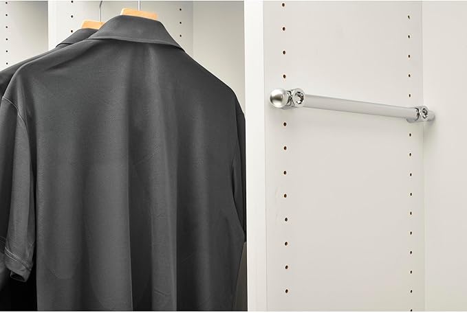 Rev-A-Shelf 14" Pull Out Valet Rod, Extendable Sliding Clothes Storage Hanging Rack with Mounting Hardware, Chrome, CVR-14-CR (2 Pack)