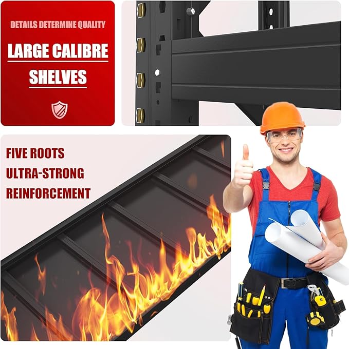 67''W/63''H Garage Shelving Units 5000Lbs Adjustable Heavy Duty Garage Storage Shelves Organization Industrial Shelving 3 Tier Storage Shelf Rack for Basement, Warehouse