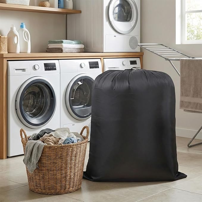 Multipurpose Extra Large Laundry Bag Storage Bag (Black, 19"x27")