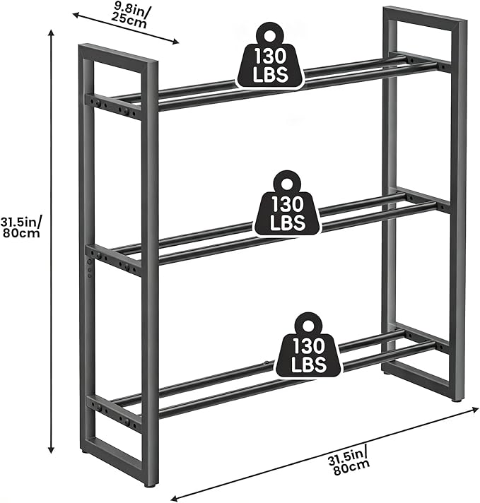 3 Tier Dumbbell Rack, Weight Rack for Home Gym