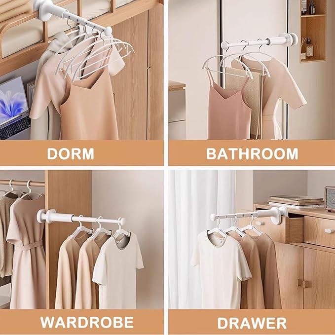 2 Pack Clothes Drying Rack for Travel Retractable Bar Laundry Hanger Portable Collapsible for Student Accommodation, Travel,Car,Suitcase (1)