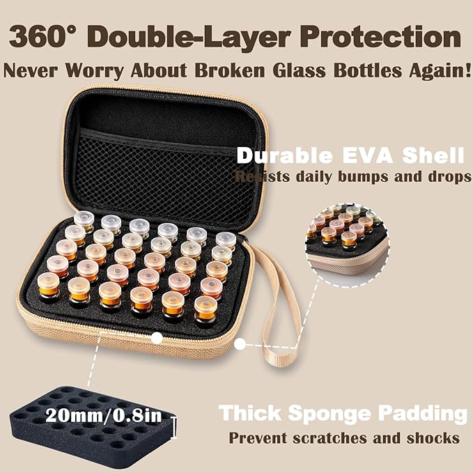Peptide Vial Case for Fridge Storage - Organizer Holds 1-3ml Vials for Insulin, GLP-1, Peptides,Hard Shell Travel Case with Hand Strap,G0ld (Gold-30Solt)