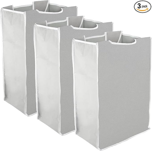 3 Pcs Laundry Sorter Replacement Bags Hamper Cart Removable Replacement Laundry Storage Organizer Bag Hamper Liner, 14.9 x 9 x 21.7 Inch (Light Gray)