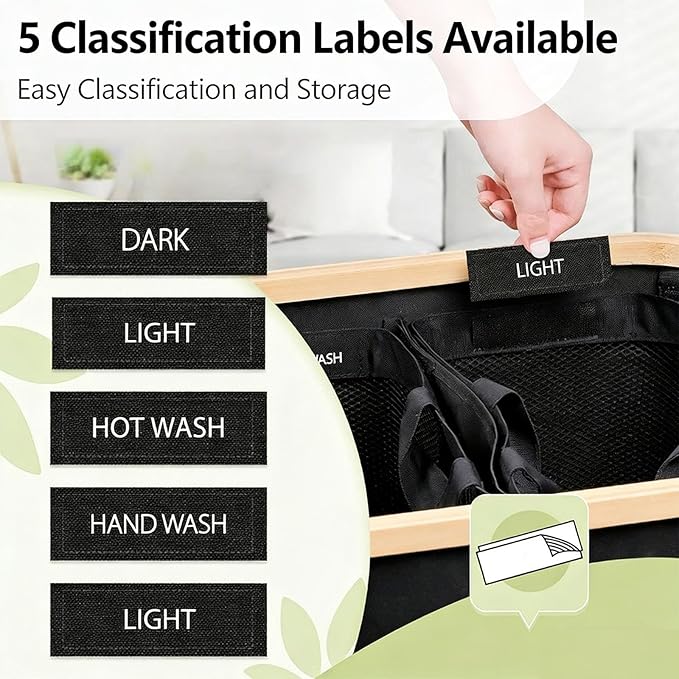 2pcs FLaundry Hamper with Lid,Collapsible Dirty Clothes Hamper Organizer | Large Capacity Space-Saving Design for Bedroom/Laundry Room Essentials (Black)