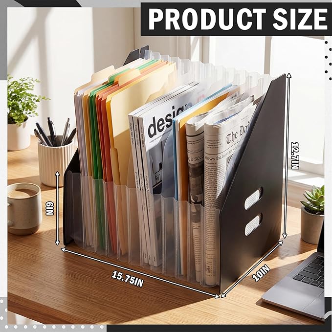 AmazingSpark 2 Pcs Clipboard Holder 13 Slots Accordion Expanding Clipboard Stand Vertical Clipboards Storage Holder Desk File Paper Magazine Desk Accessory Organizer for Home and Office