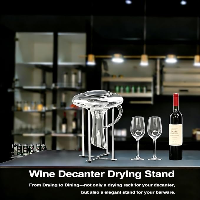 Plastic Bag & Bottle Drying Rack, Multifunctional Wine Decanter Holder, Collapsible Countertop Stand