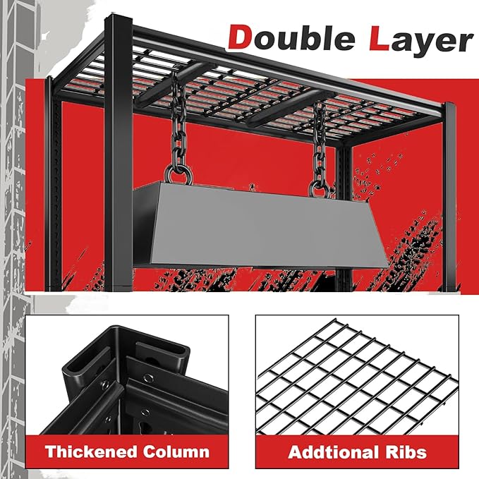 72H Storage Shelves Heavy Duty,2800 LBS Garage Storage Shelves,5-Tier Adjustable Metal Shelving,for Garage,Warehouse,Basement,Pantry,16"x35.5"x72"
