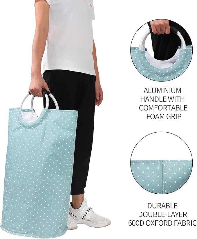 Dalykate Large Laundry Basket 82L Collapsible Oxford Fabric Laundry Hamper Foldable Clothes Laundry Bag with Handles Waterproof Washing Bin Portable Dirty Clothes Basket for College Dorm, Family