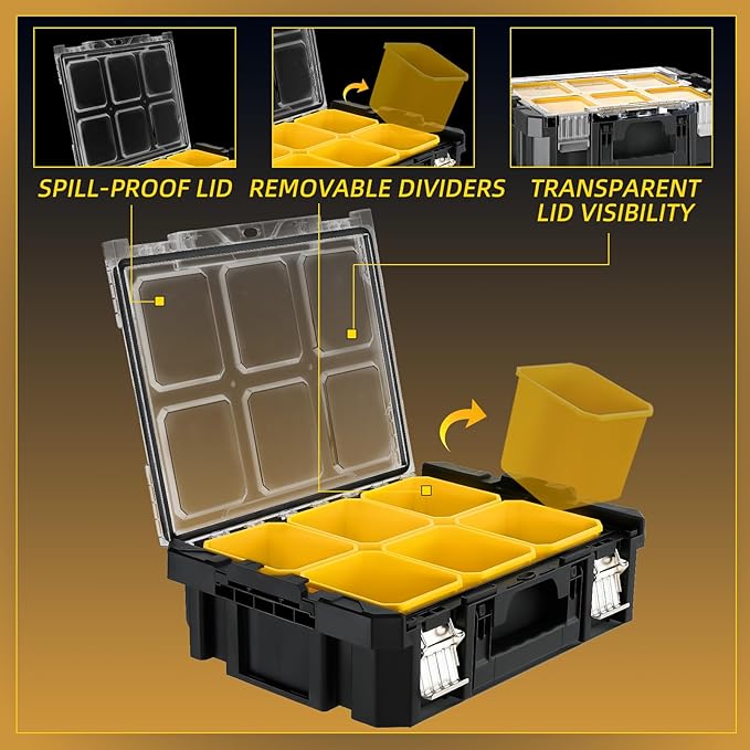 TLGREEN Stackable Rolling Tool Box with Wheels – 5-in-1 Modular Tool Organizer System, Portable Tool Box with Drawers for Garage Storage, Home Repairs & Professional Workshop