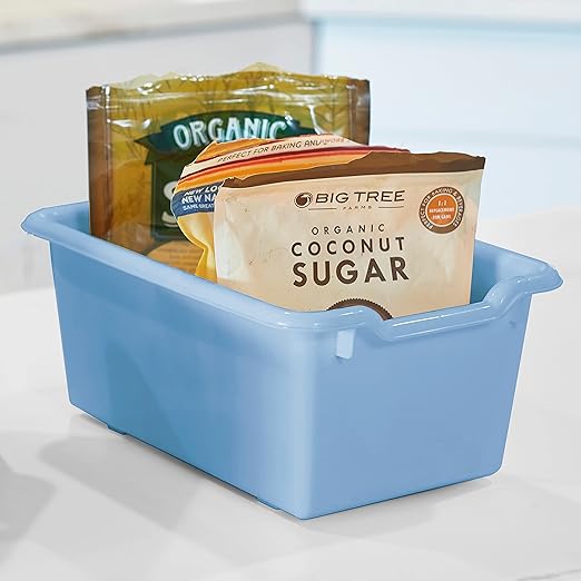 ECR4Kids Scoop Front Storage Bin, Multipurpose Organization, Earthtone, 15-Piece