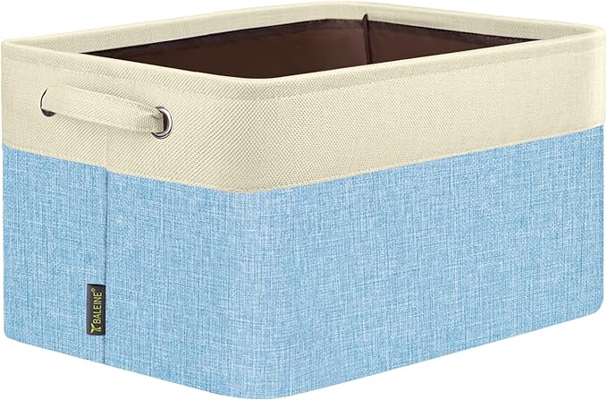 BALEINE 1 Pack Fabric Closet Storage Bins for Shelves, Linen Closet Organizers and Storage, Decorative Baskets for Organizing, Shelf, Clothes, Home, Office (Green, 17''x13''x10.5'')
