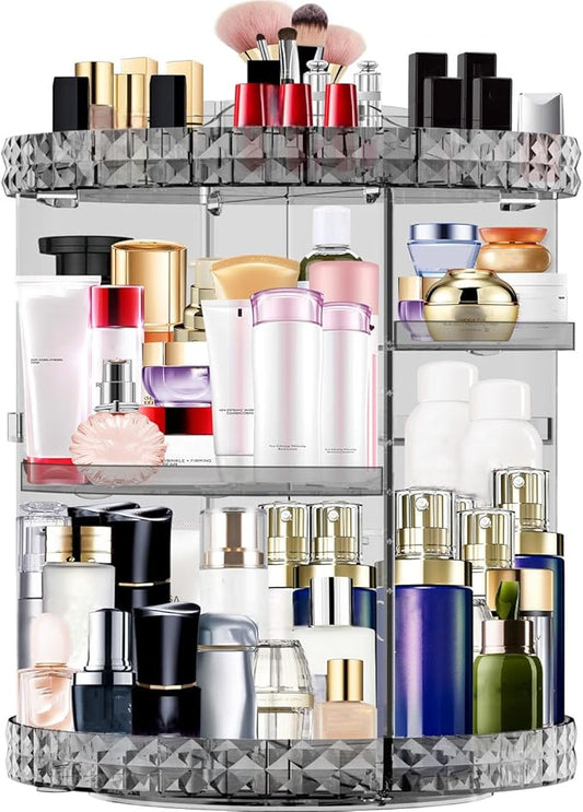 Makeup Organizer 360 Degree Rotating 7 Adjustable Layers Large Capacity Cosmetic Organizer Transparent Make Up Organizers and Storage