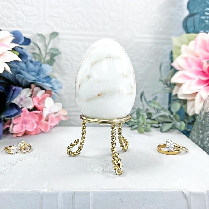 Bard's Brass-toned Egg Stand/Holder, Twisted Scroll Leg, 1.375" Diameter, Pack of 2