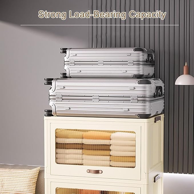 Plastic Storage Containers Stackable Storage Bins, Portable Collapsible Storage Cabinet Multifunction Stackable Storage Containers for Clothing Books Snacks Sundries,45cm(45cm)