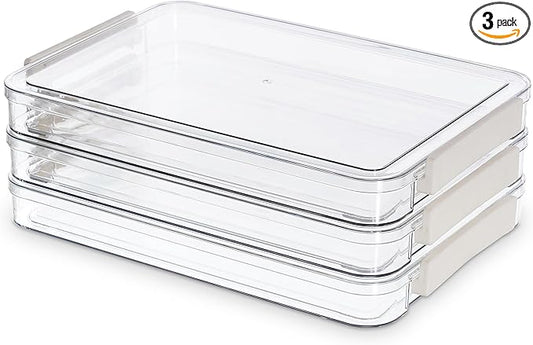 Citylife 3 PCS Scrapbook Paper Organizer with Clip, Stackable Clear Photo Organizer for Art and Craft Supplies, A4 Paper, Office Files, Stationery