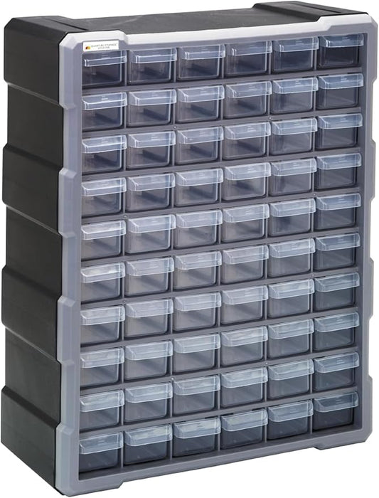 Quantum Storage Systems PDC-60BK 60 Drawers Cabinet Part Organizer 19" H x 15" W x 7" D