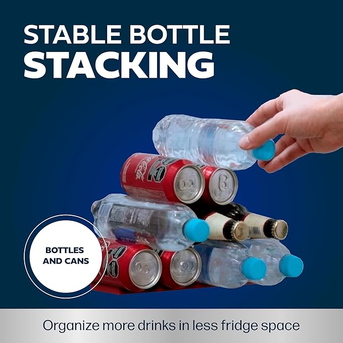 Cooks Innovations Drink Organizer for Fridge, Soda Can Refrigerator Organizers and Storage, Beer-Wine-Water Bottle Holder, Fridge Monkey - Durable Non-Slip&Roll