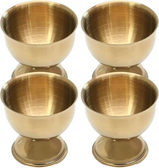 Bonsicoky 4 Pcs Gold Egg Cups - Stainless Steel Egg Holder - Egg Tray Kitchen Tool for Soft & Hard Boiled Eggs