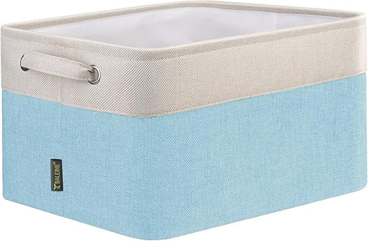 BALEINE 1 Pack Fabric Closet Storage Bins for Shelves, Linen Closet Organizers and Storage, Decorative Baskets for Organizing, Shelf, Clothes, Home, Office (Skyblue, 15''x11''x9.5'')
