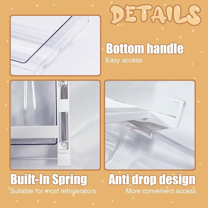 Egg Holder For Refrigerator，Mini Fridge Drawer Organizer Egg Storage Bin Clear Egg Tray Clear Plastic Storage Container