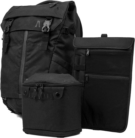 Boundary Supply Prima System 3-in-1 Camera Backpack Obsidian Black– Modular Travel Backpack, Camera Bag & Laptop Sleeve, Waterproof, Large Capacity, for Photographers & Travelers
