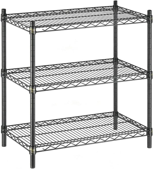APLSS 18" D x 36" W x 34" H Black Heavy Duty Wire Shelving with 3 Tier Shelves, NSF Certified, Height Adjustable, Wet&Dry Environments, for Kitchen Garage Walk-in Cooler&Freezer, 800lbs Capacity