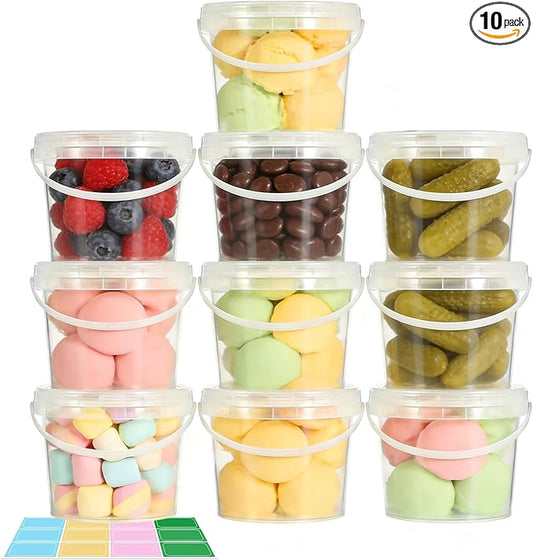ASEVAT 10 Pack Screw Top Food Storage Containers with Lids, 67oz(2000ml Clear Plastic Jars for Kitchen Pantry Organization – Dry Food Canisters for Flour, Sugar, Rice & Slime – BPA Free & Stackable
