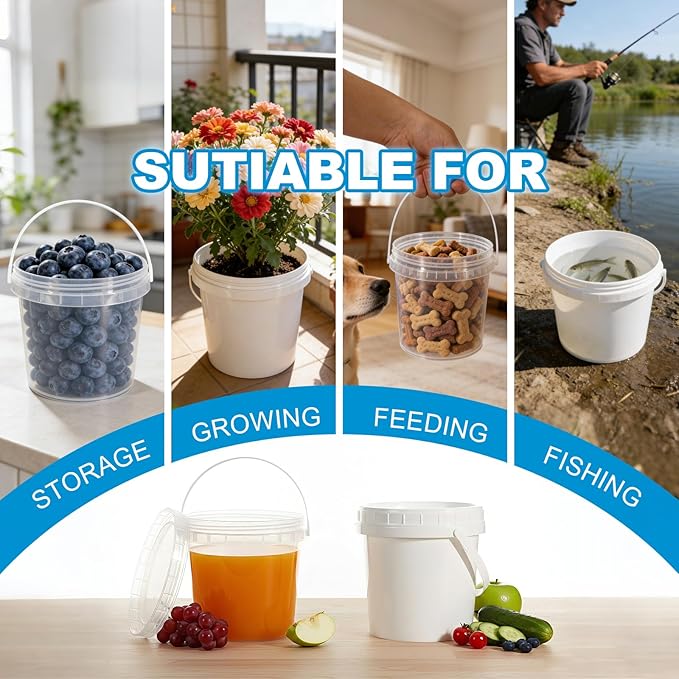 ASEVAT 10 Pack Screw Top Food Storage Containers with Lids, 33oz White Plastic Jars for Kitchen Pantry Organization – Opaque Dry Food Canisters for Flour, Sugar, Rice & Slime – BPA Free & Stackable