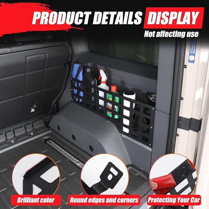 Rear Cargo Rack Trunk Modular Panel Organizers Shelves Compatible with INEOS Grenadier 2022-2025 Trunk Side Molle Storage Rack Basket System Luggage Storage (Right)