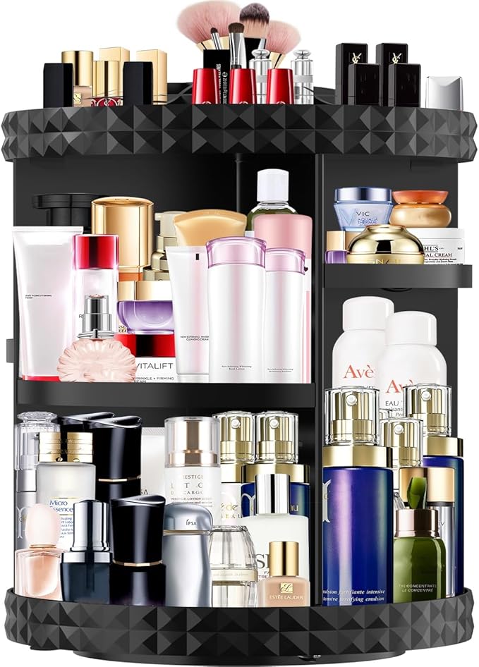 Makeup Organizer 360 Degree Rotating 7 Adjustable Layers Large Capacity Cosmetic Organizer Transparent Make Up Organizers and Storage