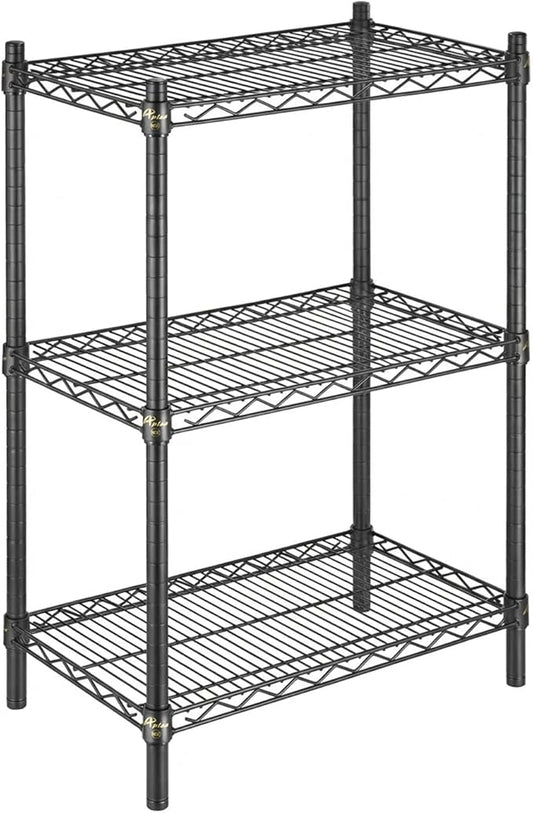 APLSS 14" D x 24" W x 34" H Black Heavy Duty Wire Shelving with 3 Tier Shelves, NSF Certified, Height Adjustable, Wet&Dry Environments, for Kitchen Garage Walk-in Cooler&Freezer, 800lbs Capacity